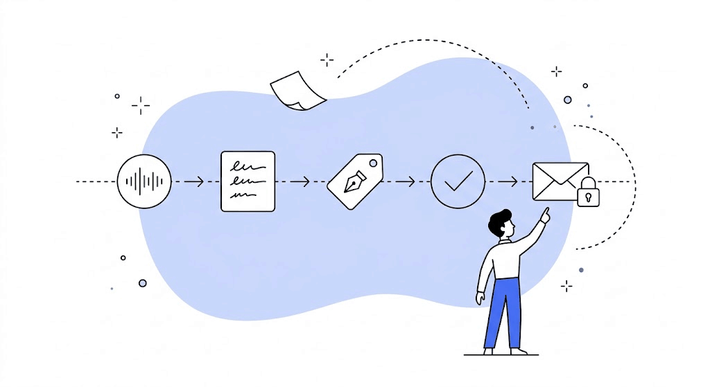 Production pipeline: audio, transcription, annotation, quality assurance and secure delivery